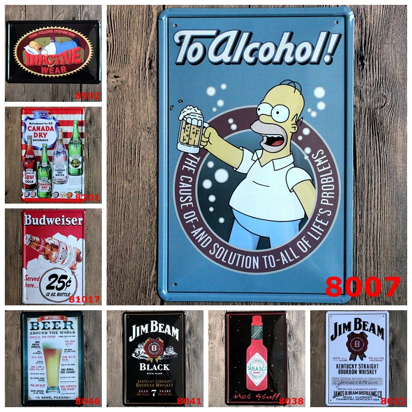 &quotВинная реклама&quot Винтажная металлическая живопись оловянные знаки бар паб