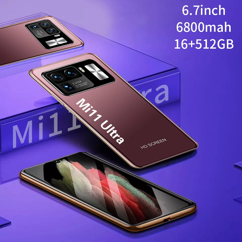 Смартфон глобальная версия Mi11 6 7 дюйма 16 ГБ 512 6800 мАч Android 10 ядер 4G LTE | Мобильные