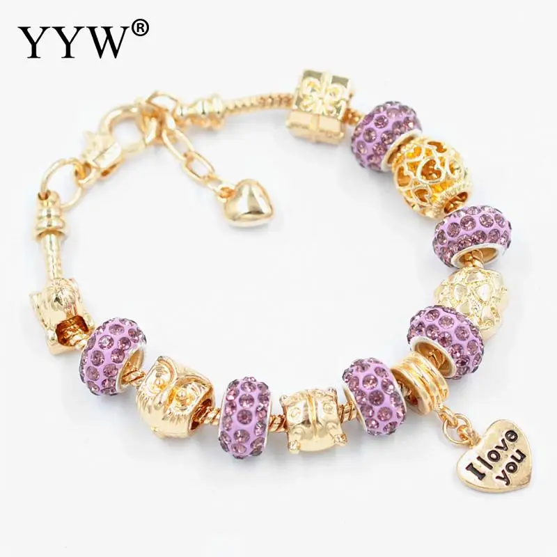 

Women Fashion Bracelets Gold Color Bracelet With Rhinestone Jewelry Accesorios Pulseras Mujer Bileklik Armband 7.4 Inch