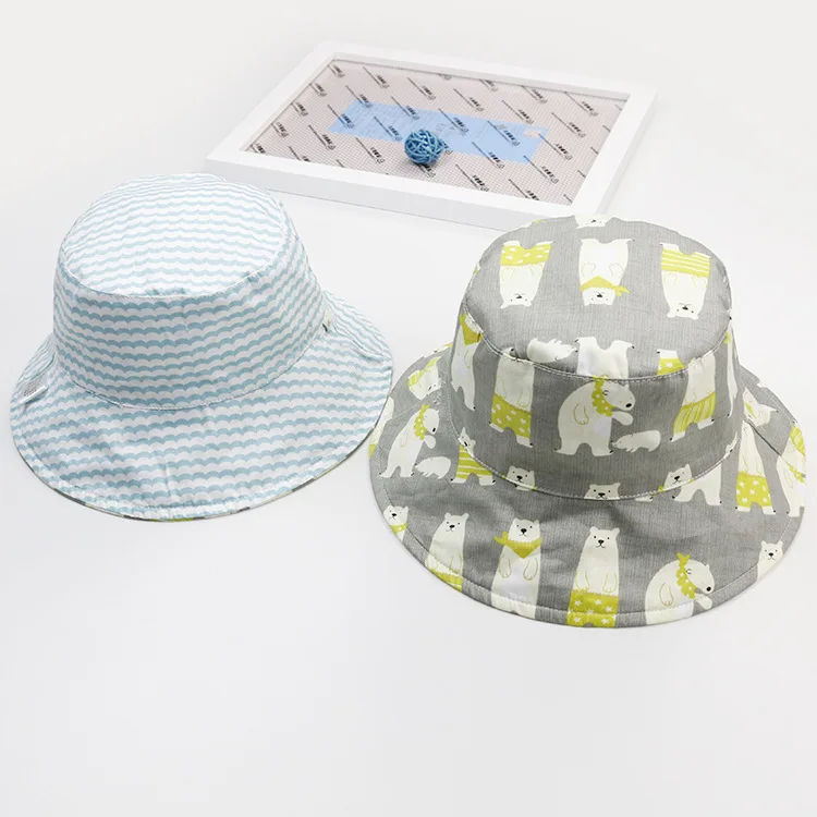 

Spring And Summer New Style CHILDREN'S Bucket Hat Baby Pure Cotton Bucket Hat Infant Double-Sided Topee Thin Breathable Sun Hat