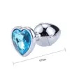 Size Plug anal diamond metal heart blue