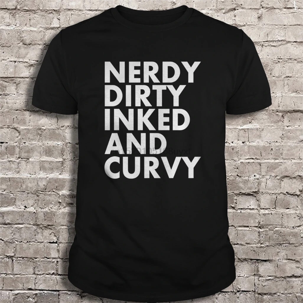 Мужская футболка Nerdy dirty inked and curvy женская |