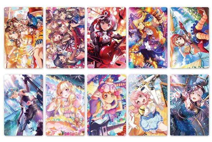 9 10pcs/set 5.4x8.5cm Anime BanG Dream Card Stickers Printed with Toyama Kasumi for Cosplay Accessories Set - Цвет: 9
