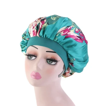 

31cm Wide Band Silky Bonnet Hair Cap Shower cap Comfortable Night Sleep Hat Prevent Hair Falling Ladies Turban Women For