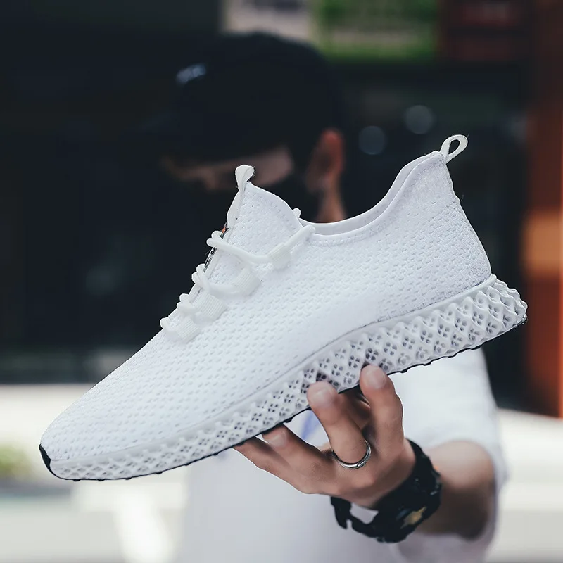 

2019 New Style Summer Lightweight Hollow out Casual Sports Shoes Thin Trend Versatile Mesh Extra High Punched Sheet Shoes Men's