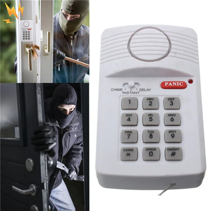 

Security Keypad Door Window Alarm System With Panic Button For Home Garage Alarm Systems
