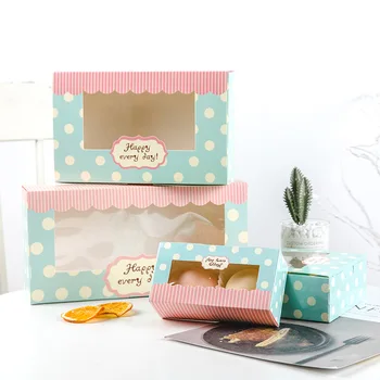 

20pcs Transparent Window Gift Box cake pacakging Handmade Soap Packing Box Egg Tart Packaging Wedding Favor Gift Cake Box window