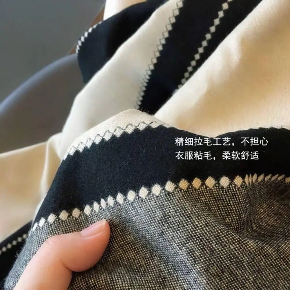 Элегантный кашемировый шарф в стиле ретро с бриллиантами, шаль для женщин на осень и зиму, толстый теплый жаккардовый шарф в Корейском стиле, двусторонний шарф из пашмины 400 г