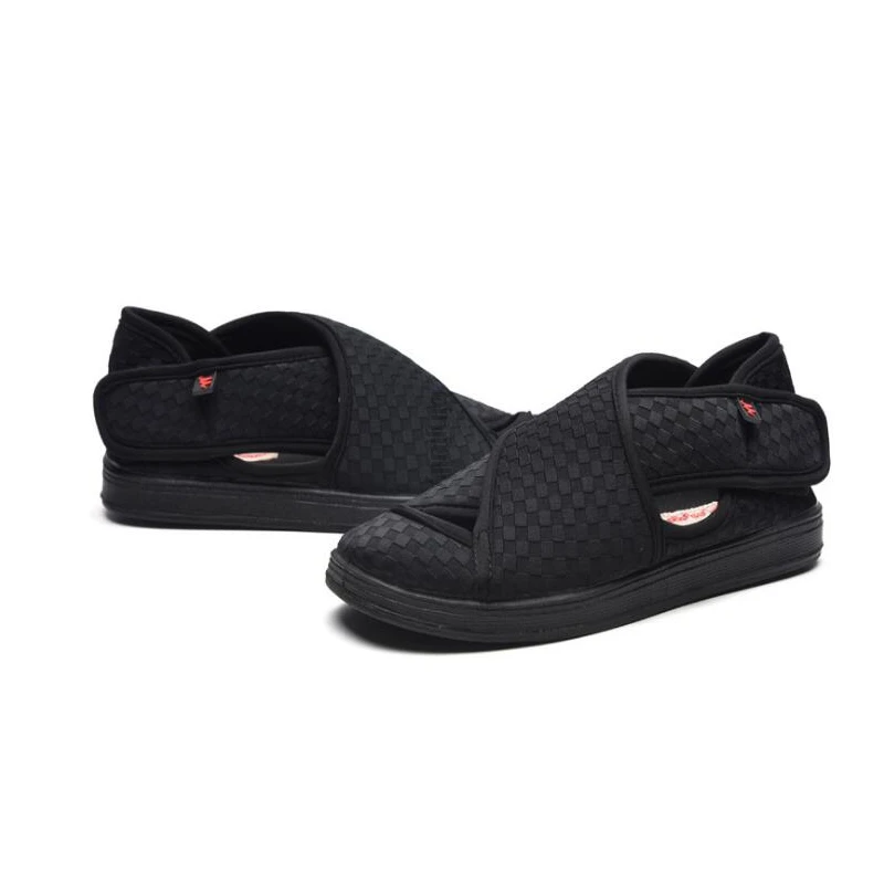 Летние расширенные туфли на липучке с закрытым носком Нескользящие мягкие