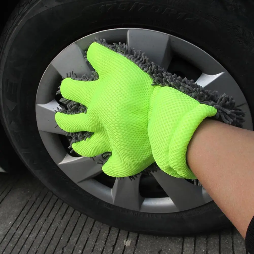 Новейшие плюшевые перчатки с пятью пальцами, перчатки с пятью пальцами для мытья автомобиля, многофункциональные перчатки для чистки, прочные выдвижные перчатки