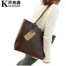 100% ของแท้หนังผู้หญิงกระเป๋าถือ 2019 ออกแบบใหม่ผู้หญิงกระเป๋าถือสตรี VINTAGE กระเป๋าสะพายกระเป๋าขน...(China)