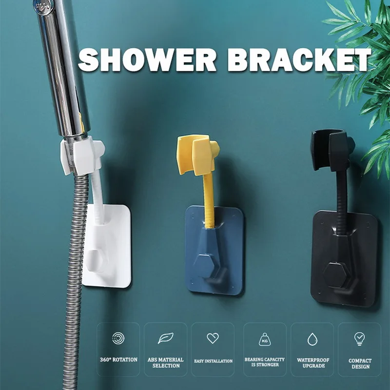 Soporte ajustable de 360 ° para cabezal de ducha de baño, soporte de mano montado en la pared, soportes de ducha, accesorios de baño, herramientas para el hogar, 1 ud.