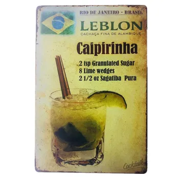 

LEBLON Caipirinha Metal Sign Vintage Metal Plates Cafe Pub Club Home Wall Decor Tin Signs Retro Plaque