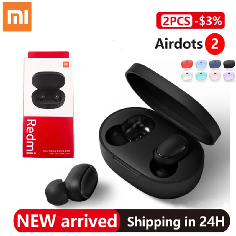 2020 New 100% Original Xiaomi Redmi Airdots 2 TWS Earphone Wireless Bluetooth 5.0 With Mic Handsfree Earbuds AI Control Headset