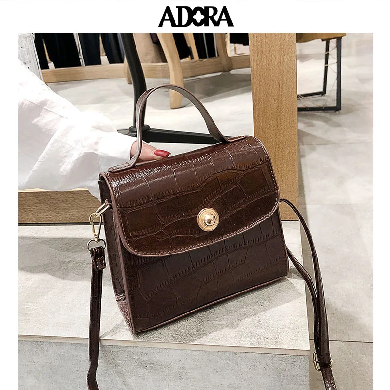

ADORA Fashion crocodile twill cube purses and handbag luxury bag Clutch women Shoulder Tote Bag Satchels Messenger Bag Fashion