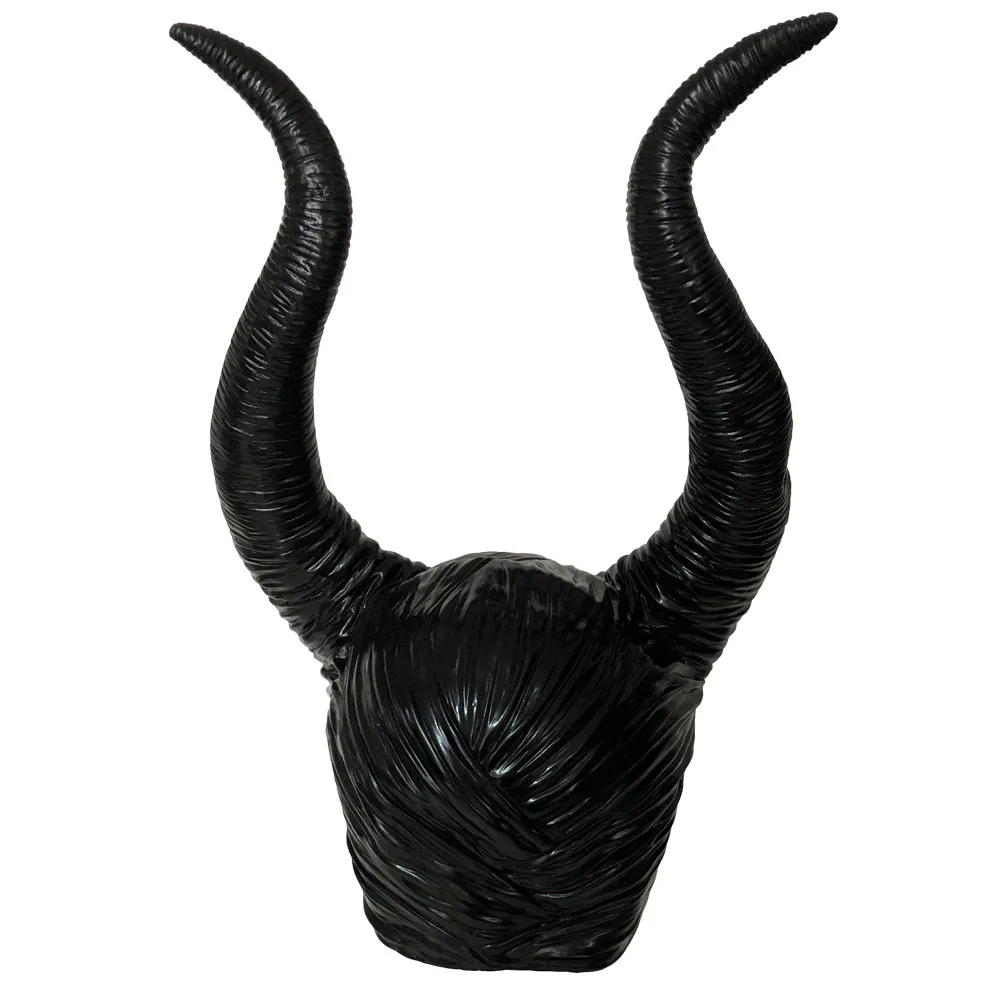 Maleficent Horns Cosplay Mask Headgear Black Queen Helmet Cap Headpiece Halloween Masquerade Party Props4