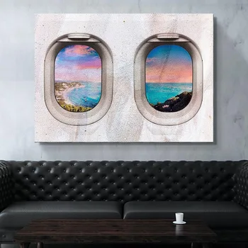 

Home Decor Canvas Print Modular Poster 1 Pieces Travel Airplanes Painting Modern Wall Art Landscape Pictures Frame Living Room
