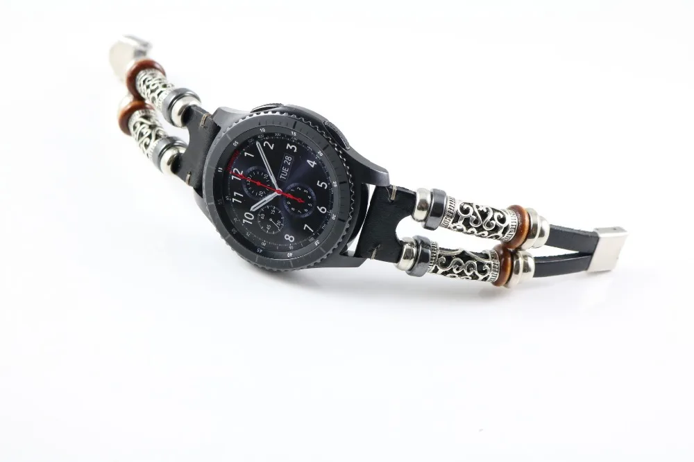 22 мм кожаный ремешок для часов samsung gear S3 Frontier классический ретро браслет ремешок для Galaxy Watch 46 мм браслет