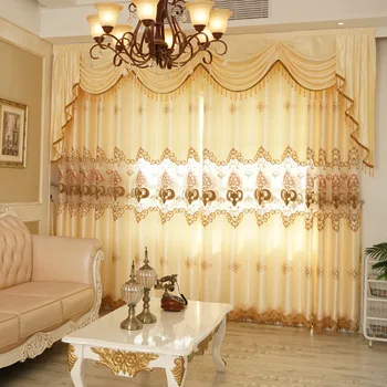 

European Hollow Water Solution Embroidery Shade Curtains for Living Dining Room Bedroom.