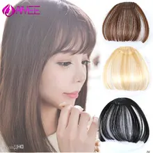 AIYEE 6 дюймов синтетический зажим на короткой тонкой тупой прямой передней заколке в челке черные волосы поддельные бахрома воздух челка наращивание волос