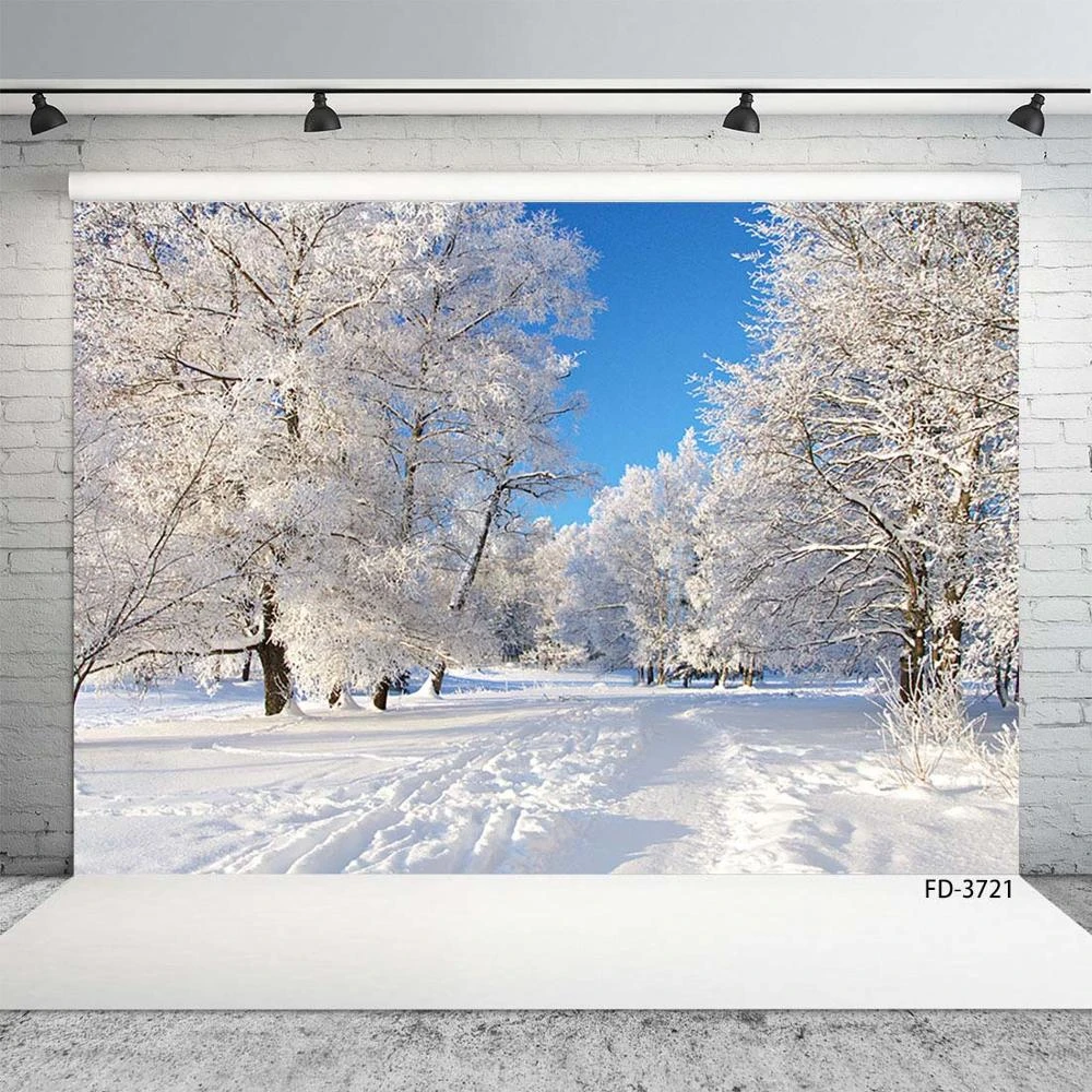 5x7ft Cartoon Snow Tree House Photography Background Computer-Printed Vinyl Backdrops 5x7ft Cartoon Snow Tree House Photography Background Computer-Printed Vinyl Backdrops