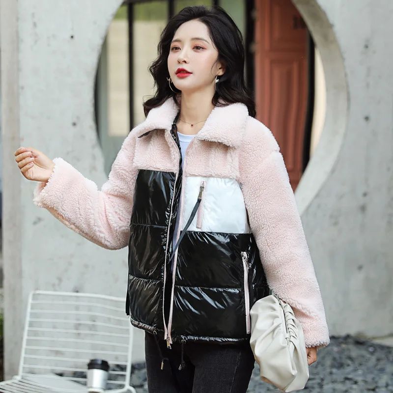 

2019 Winter New Products Korean-style ke li rong Joint Bright Surface down Cotton down Coat WOMEN'S Cotton Padded Clothing 88236