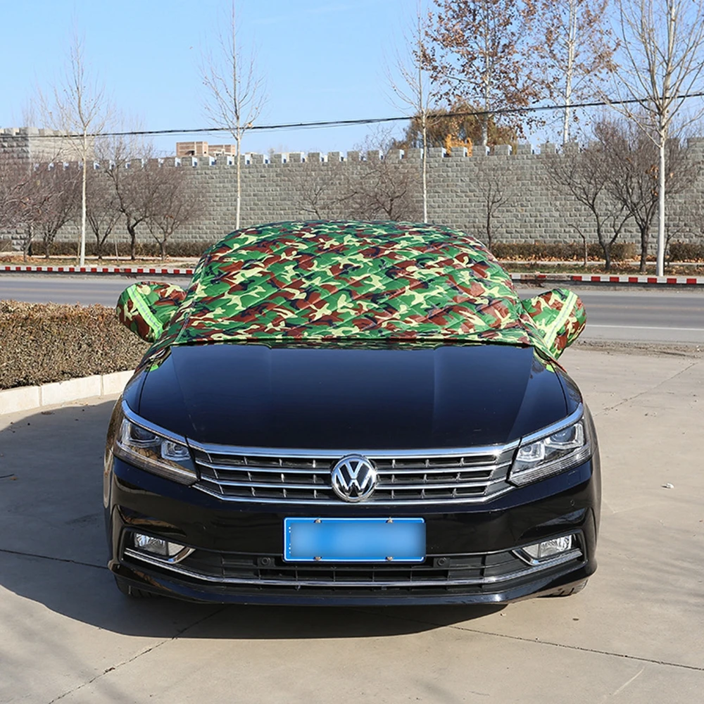 Универсальные зимние хлопковые утолщенные Чехлы для половины автомобиля