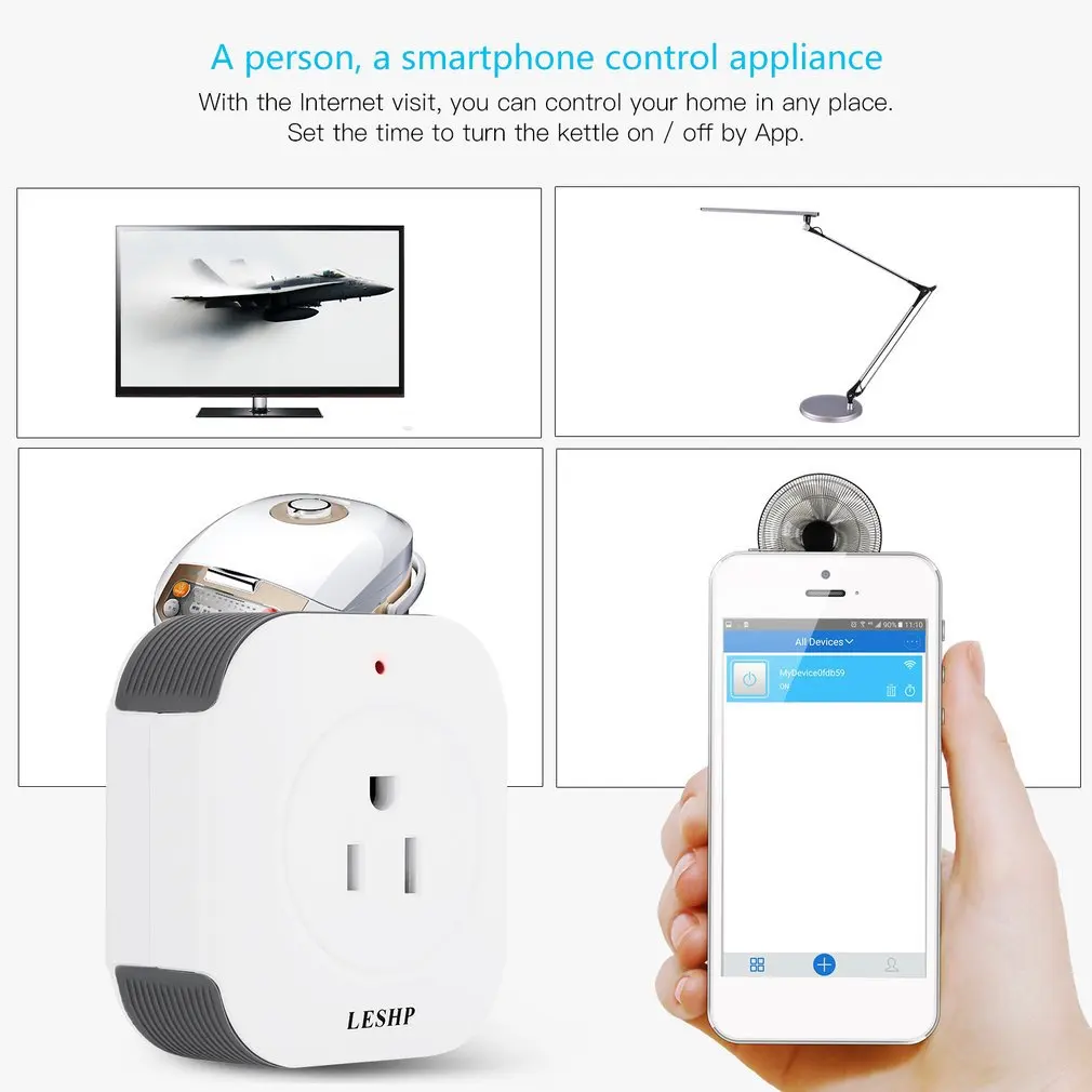 LESHP 2 шт./компл. Однопортовый беспроводной мини-разъем умная розетка с USB выходом Wifi умная розетка 100-240 В США вилка прочная