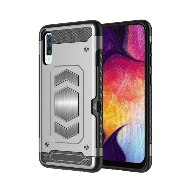Серебристый Слот для карт робот для Coque samsung A50 Чехол samsung A30 чехол A 50 A 20 30 чехол для телефона жесткий чехол для samsung Galaxy A20 чехол - Цвет: Серебристый