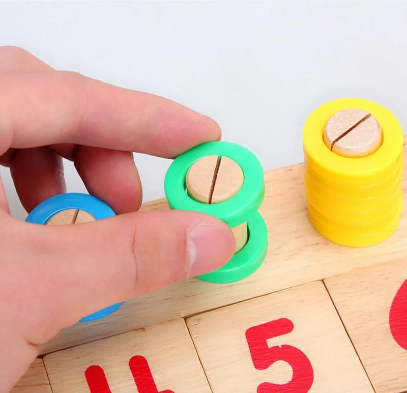  Children Wooden Montessori Materials Learning To Count Numbers Matching Digital Shape Match Early E - 4000232127400