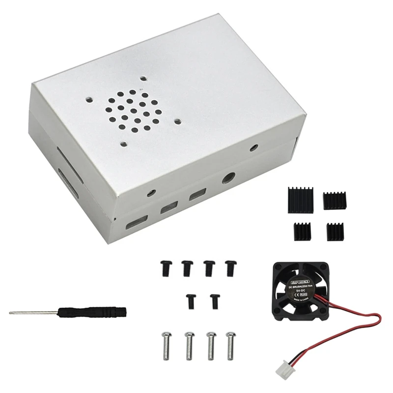 Raspberry Pi 4 Чехол, металлический чехол из алюминиевого сплава с охлаждающим вентилятором радиаторы для Raspberry Pi 4