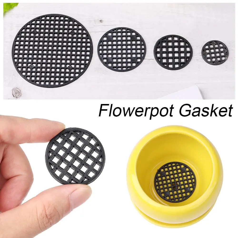 

10Pcs Flowerpot Gasket Flower Pot Hole Cover Grid Bottom Pad Drainage Hole Mesh Mat Round Bonsai Ceramic Pot Bottom Grid Mat
