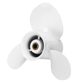 

63V-45943-00-EL Marine Boat Outboard Propeller 9 1/4 x 11 Aluminum Alloy for Yamaha/Mariner 9.9-15HP Outboards Accessory 3 Blade