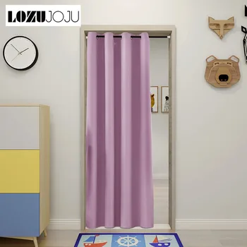 

LOZUJOJU 1 Piece Blackout Door Kitchen Curtains For Bedroom Partition Design Modern All Match Windows Home Decoration Rings Top