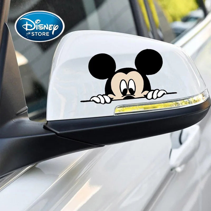 Disney Mickey Mouse Sticker Cartoon Minnie Car Sticker Cute Car Rear View  Mirror Sticker Luggage Refrigerator Window Decorations