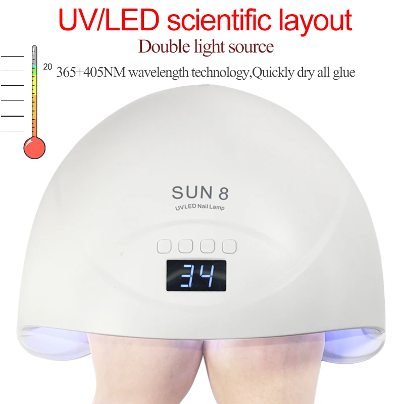 SUN8 84/54/36 Вт Сушилка для ногтей ЖК-дисплей Дисплей 42/36/12 Ламповые бусины с умным переключением УФ-гель лак лампа для ногтей