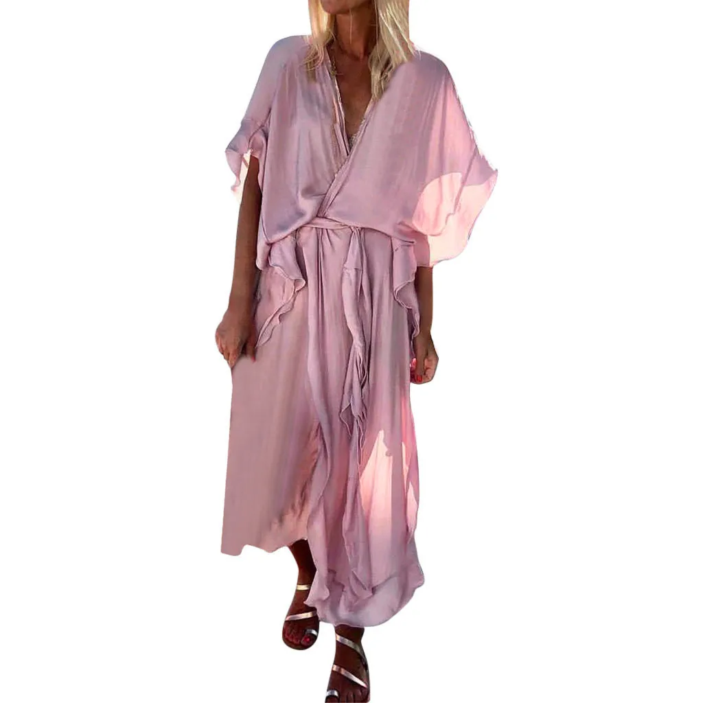 Женское платье vestidos de verano vestido vadim ropa mujer, платья vestidos verano mujer, новое повседневное однотонное S-4XL с коротким рукавом Z4