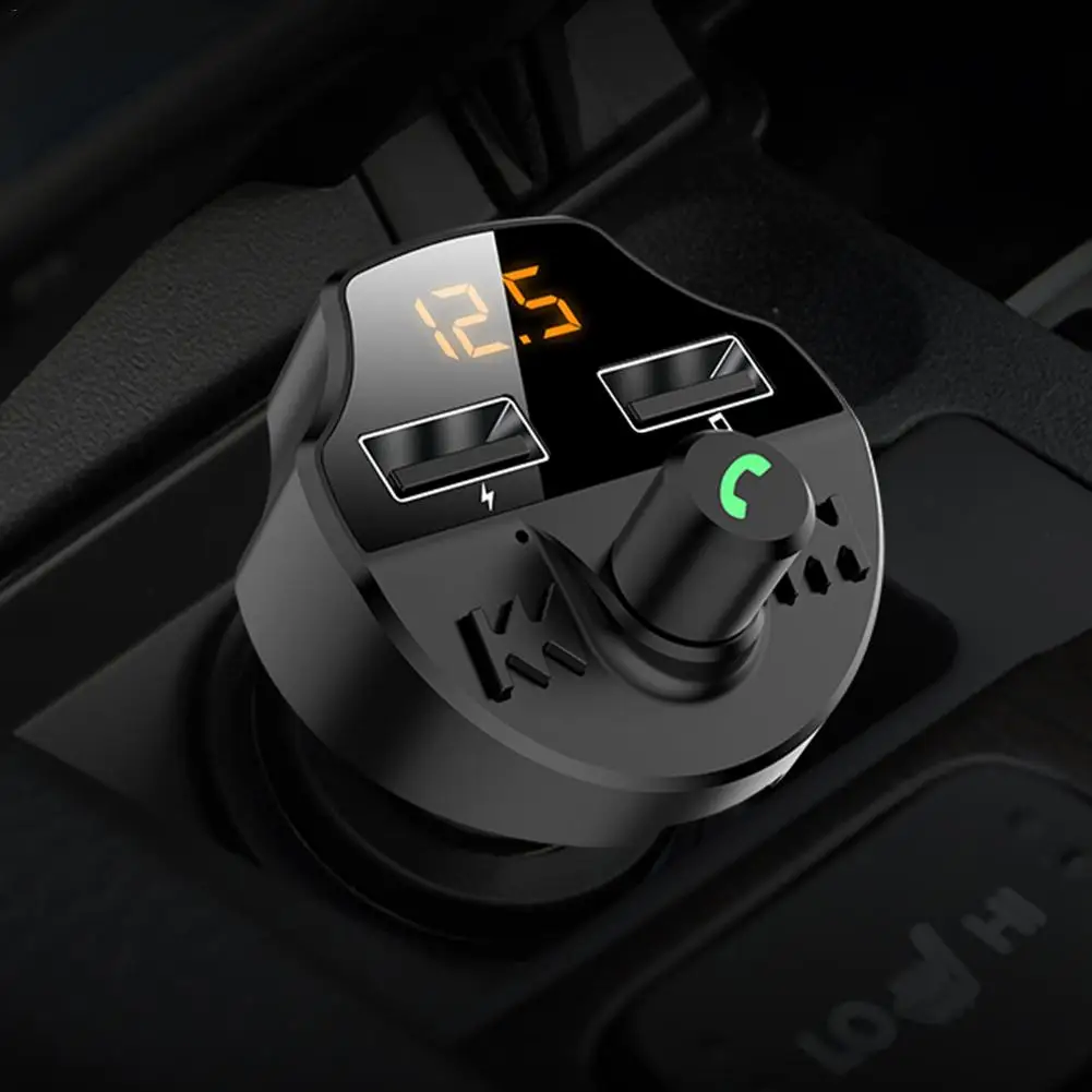Автомобильный Bluetooth плеер Музыкальный fm-передатчик USB быстрое зарядное устройство авто fm-передатчик радио трансмиссор MP3 музыкальный плеер Автомобильный Аудио# 5YL