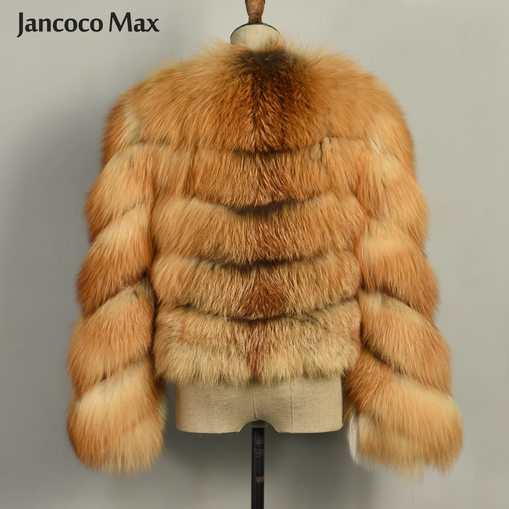 Новые модные пальто из натурального меха, Для женщин роскошный красный лисий мех куртки Женский черно-бурой лисы верхняя одежда S7560