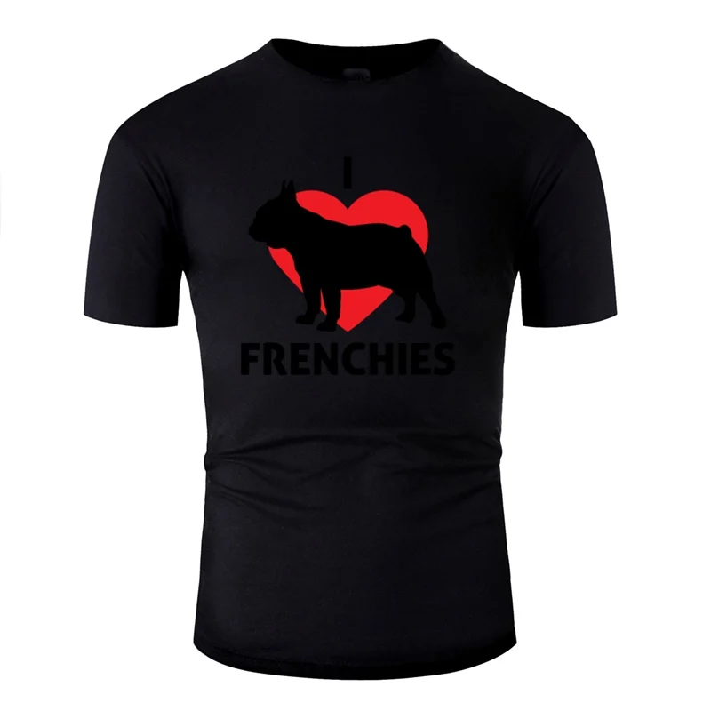 Модные животные I Love Frenchies Французский бульдог футболка для мужчин милые мужские