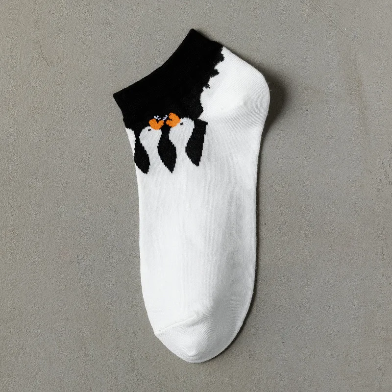 جوارب كاحل بطبعة بط وطيور ومبهجة