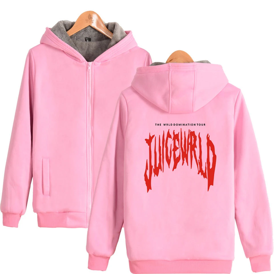 2D принт плюс толстый сок Wrld Толстовка супер теплое пальто зима молния Harajuku куртка унисекс уличная негабаритная