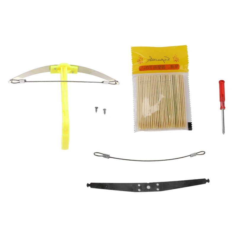 

Mini Toothpick Cross Bow Shooting Toy DIY Kid Hunting Miniatures Toy Best Gift For Children With 100PCS Toothpicks