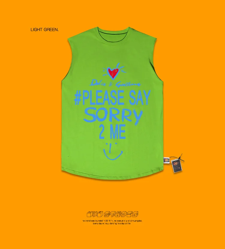 Уличная одежда, Camiseta, топы, новинка, Harajuku, хлопковая, персонализированная, ручная роспись, уличная граффити, круглый вырез, майка без рукавов