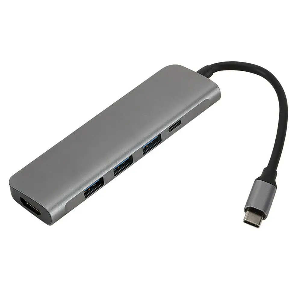 5 в 1 type C концентратор к HDMI 3* USB 3,0 4K PD адаптер док-станция для ноутбука для MacBook ПК адаптер Высокая производительность