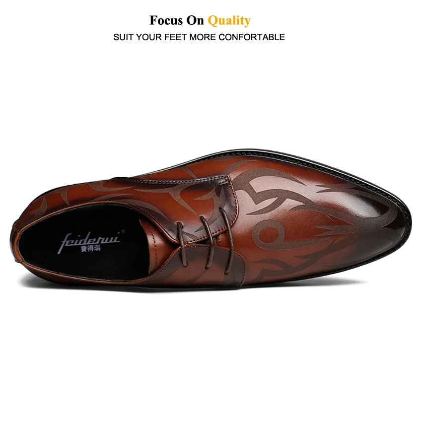 Elegant Genuine Leather Men's Derby Oxfords Pointed Toe Laces Man Wedding Bridal Flats Formal Dress Handmade Party Shoes YMX710