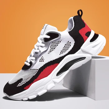 

High Quality Sneakers Mens Breathable Lace-up Man Shoes Casual Mesh Comfortable Light Men Sneakers Running Zapatillas Hombre