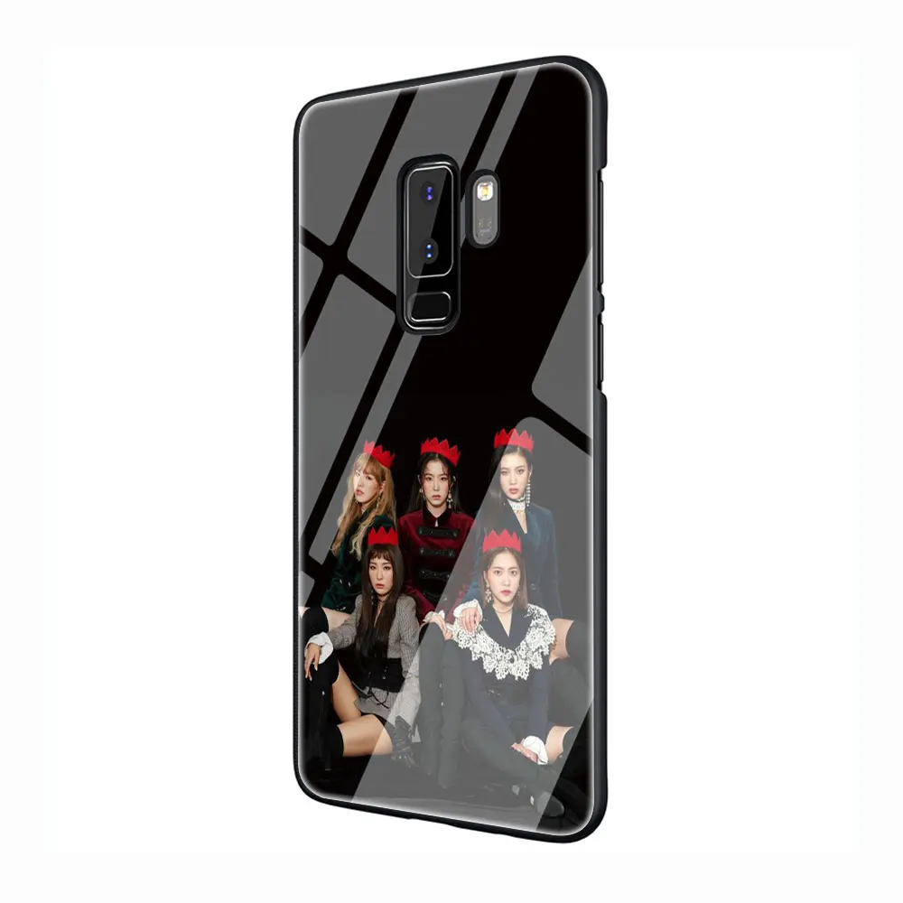 G10 Красный бархат Kpop девушка закаленное Стекло TPU черный чехол для Galaxy S7 Edge S8 S9 плюс S10 Note 8, 9, 10, A10 20 30 40 50 60 70 - Цвет: G10