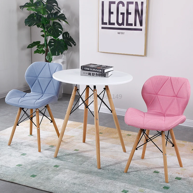 

Nordic Ins Family Lazy Leisure Net Kenaf Solid Wooden Backrest Desk and Chair Dressing Coffee Table and Chair Combination