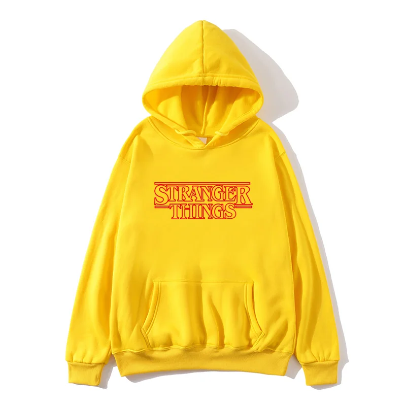 

2019 Trendy Faces Stranger Things Hooded Mens Hoodies and Sweatshirts Oversized for Autumn with Hip Hop Winter Hoodies Men Brand